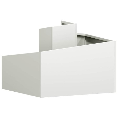 Градинска саксия Бяло 60 x 60 x 50 см Стомана