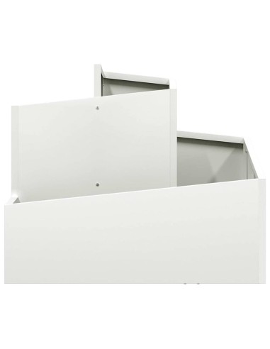 Градинска саксия Бяло 60 x 60 x 50 см Стомана