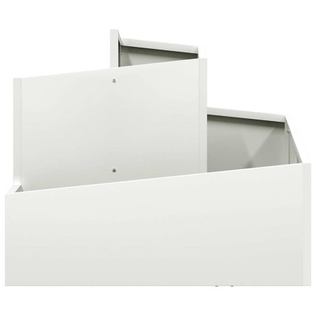 Градинска саксия Бяло 60 x 60 x 50 см Стомана