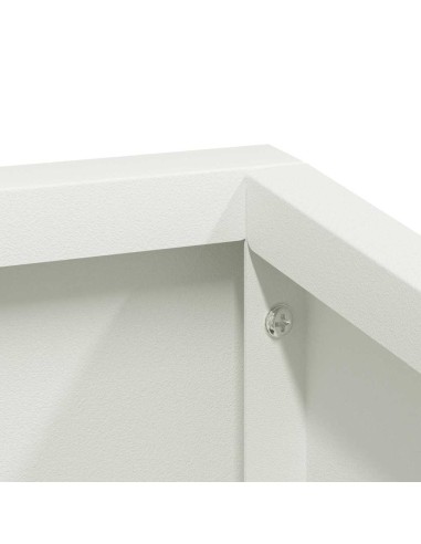 Градинска саксия Бяло 60 x 60 x 50 см Стомана