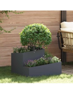 Градинска саксия Антрацит 60 x 60 x 50 см Стомана