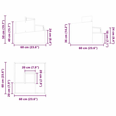 Градинска саксия Антрацит 60 x 60 x 50 см Стомана