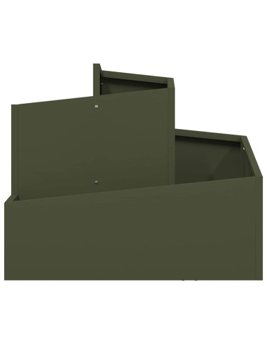 Градинска саксия Маслиненозелен 60 x 60 x 50 см Стомана