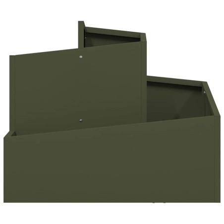 Градинска саксия Маслиненозелен 60 x 60 x 50 см Стомана
