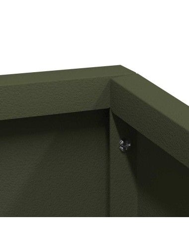 Градинска саксия Маслиненозелен 60 x 60 x 50 см Стомана