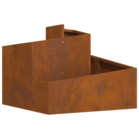 Градинска саксия Кафяво 60 x 60 x 50 см Патинираща стомана
