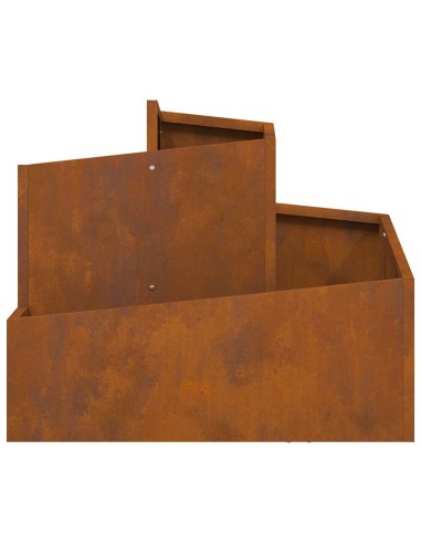 Градинска саксия Кафяво 60 x 60 x 50 см Патинираща стомана
