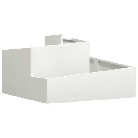 Градинска саксия Бяло 80 x 80 x 50 см Студено валцована стомана
