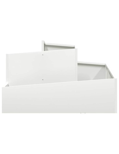 Градинска саксия Бяло 80 x 80 x 50 см Студено валцована стомана
