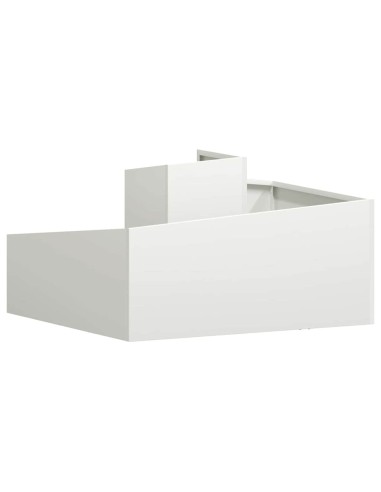 Градинска саксия Бяло 80 x 80 x 50 см Студено валцована стомана