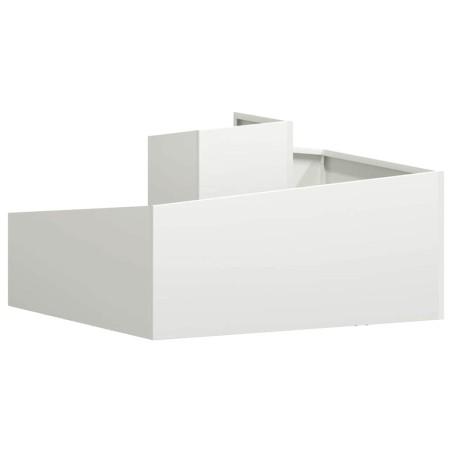 Градинска саксия Бяло 80 x 80 x 50 см Студено валцована стомана