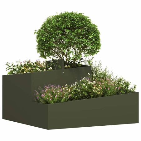Градинска саксия Маслиненозелен 80 x 80 x 50 см