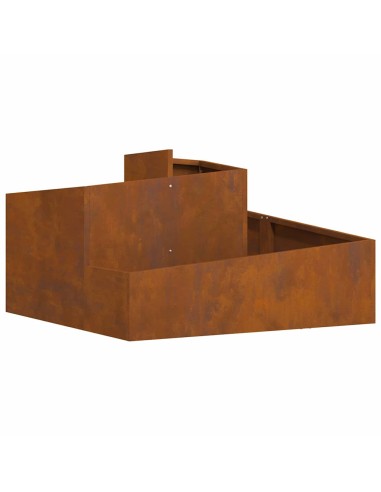 Градинска саксия Кафяво 80 x 80 x 50 см Патинираща стомана