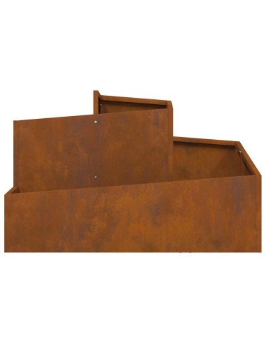 Градинска саксия Кафяво 80 x 80 x 50 см Патинираща стомана