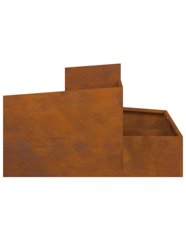 Градинска саксия Кафяво 80 x 80 x 50 см Патинираща стомана