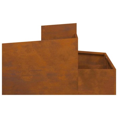 Градинска саксия Кафяво 80 x 80 x 50 см Патинираща стомана