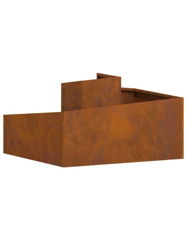 Градинска саксия Кафяво 80 x 80 x 50 см Патинираща стомана