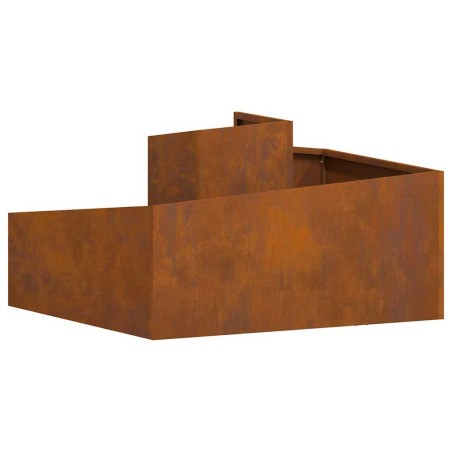 Градинска саксия Кафяво 80 x 80 x 50 см Патинираща стомана