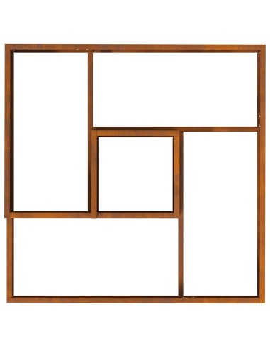 Градинска саксия Кафяво 80 x 80 x 50 см Патинираща стомана