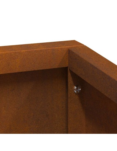 Градинска саксия Кафяво 80 x 80 x 50 см Патинираща стомана