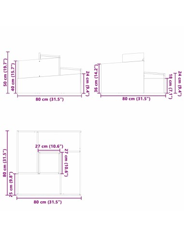 Градинска саксия Кафяво 80 x 80 x 50 см Патинираща стомана