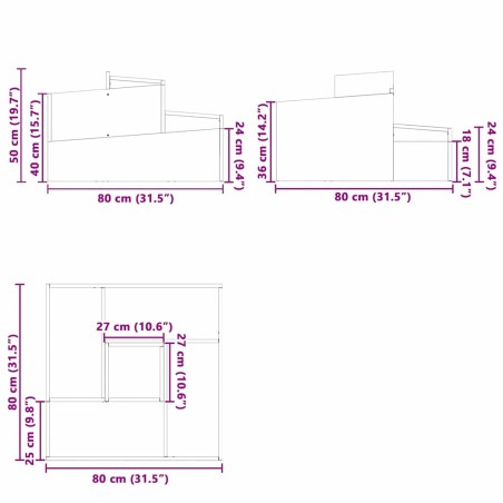Градинска саксия Кафяво 80 x 80 x 50 см Патинираща стомана