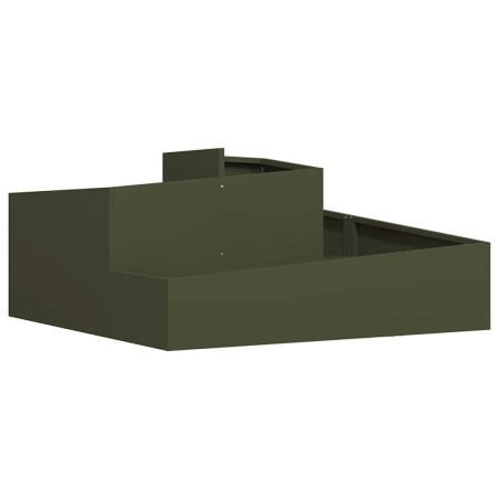 Градинска саксия Маслиненозелен 100 x 100 x 50 cm Стомана