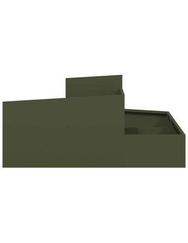 Градинска саксия Маслиненозелен 100 x 100 x 50 cm Стомана