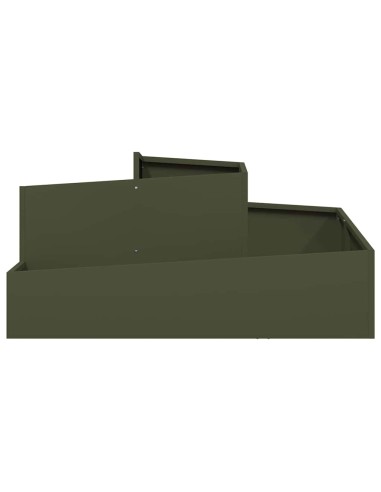 Градинска саксия Маслиненозелен 100 x 100 x 50 cm Стомана
