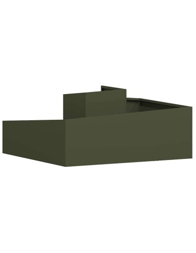 Градинска саксия Маслиненозелен 100 x 100 x 50 cm Стомана