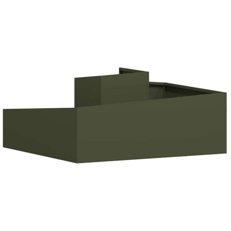 Градинска саксия Маслиненозелен 100 x 100 x 50 cm Стомана