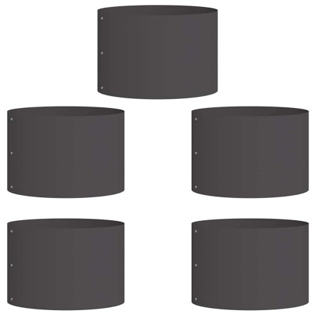 Градински саксии 5 pcs Черно 30 x 30 x 20 cm Стомана