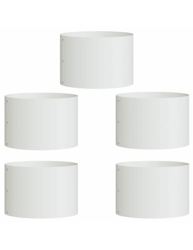 Градински саксии 5 pcs Бяло 30 x 30 x 20 cm Стомана