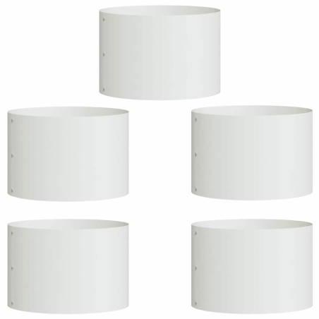 Градински саксии 5 pcs Бяло 30 x 30 x 20 cm Стомана