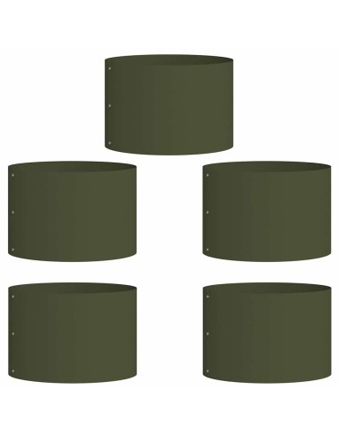 Градински саксии 5 pcs Маслиненозелен 30 x 30 x 20 cm Стомана