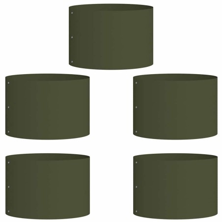 Градински саксии 5 pcs Маслиненозелен 30 x 30 x 20 cm Стомана