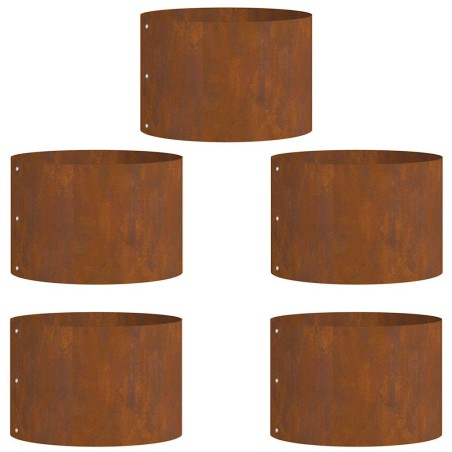 Градински саксии 5 pcs Кафяво 30 x 30 x 20 cm Кортенова стомана