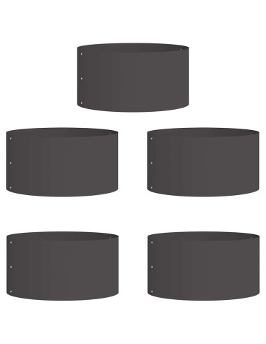 Градински саксии 5 pcs Черно 40 x 40 x 20 cm Стомана