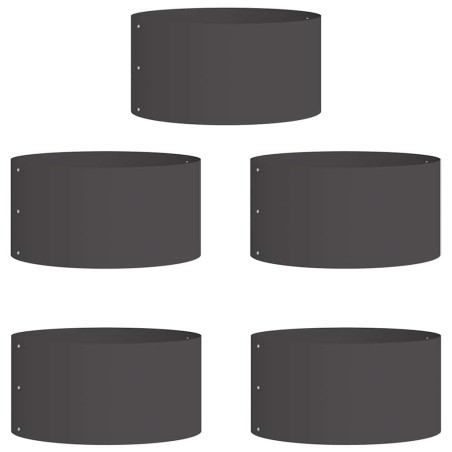 Градински саксии 5 pcs Черно 40 x 40 x 20 cm Стомана