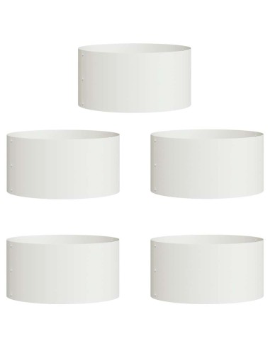 Градински саксии 5 pcs Бяло 40 x 40 x 20 cm Стомана