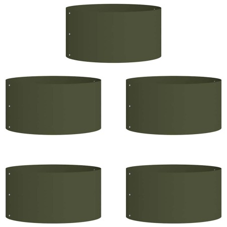 Градински саксии 5 pcs Маслиненозелен 40 x 40 x 20 cm Стомана