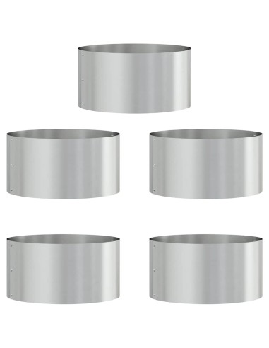 Градински саксии 5 pcs Сребрист 40 x 40 x 20 cm