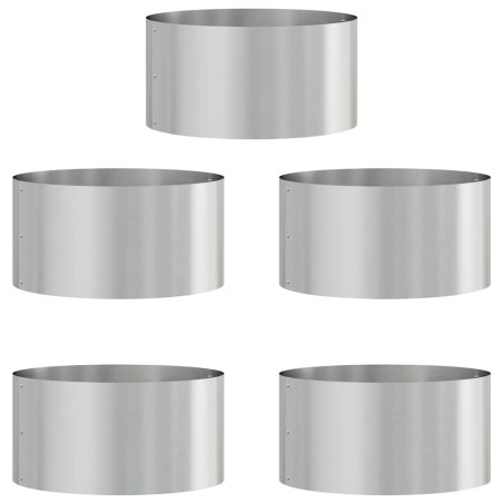 Градински саксии 5 pcs Сребрист 40 x 40 x 20 cm
