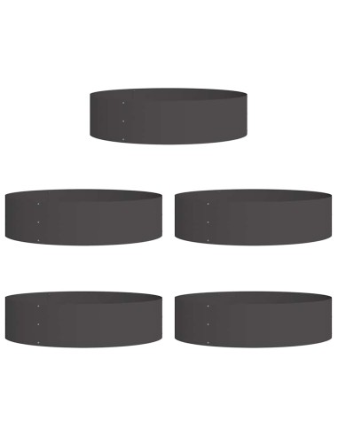 Градински саксии 5 pcs Черно 80 x 80 x 20 cm Стомана