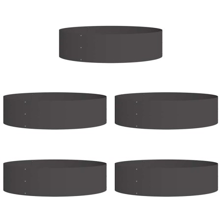 Градински саксии 5 pcs Черно 80 x 80 x 20 cm Стомана