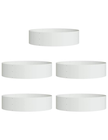 Градински саксии 5 pcs Бяло 80 x 80 x 20 cm Стомана
