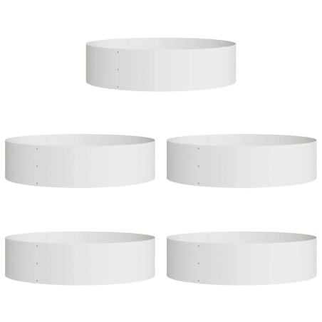 Градински саксии 5 pcs Бяло 80 x 80 x 20 cm Стомана