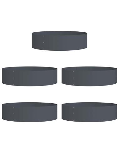 Градински саксии 5 pcs Антрацит 80 x 80 x 20 cm Стомана