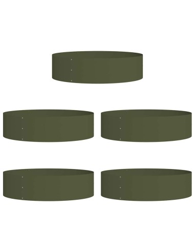Градински саксии 5 pcs Маслиненозелен 80 x 80 x 20 cm Стомана