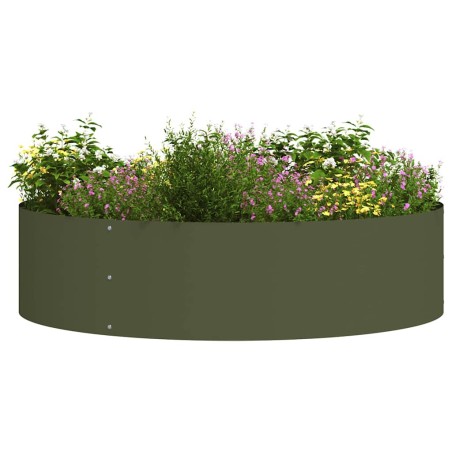 Градински саксии 5 pcs Маслиненозелен 80 x 80 x 20 cm Стомана